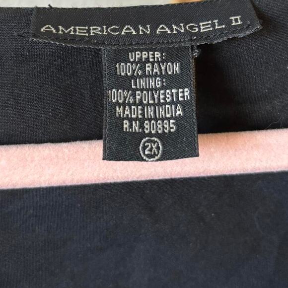 American Angel II Black Rose Maxi Dress Flutter Sleeves L/XL - Picture 8 of 8